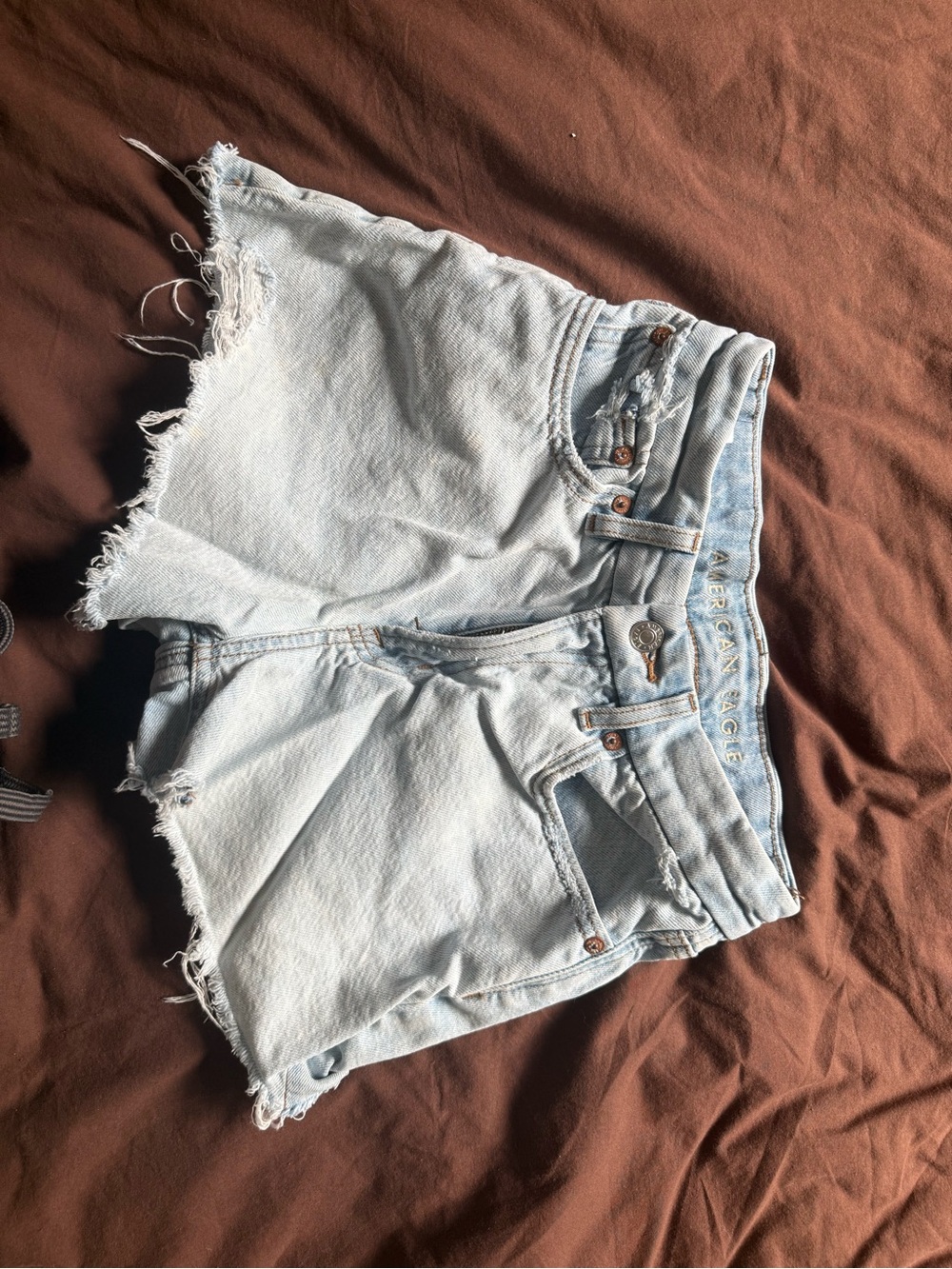 American Eagle Outfitters Light Blue Distressed Denim Cutoff Shorts